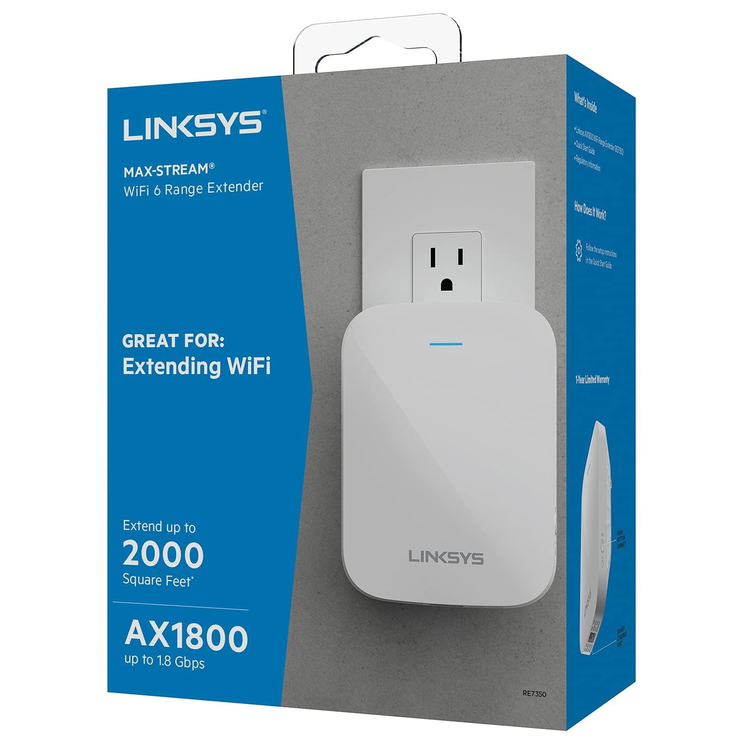 Extensor De Alcance Inalámbrico Linksys Re7350 De Doble Banda Wi-fi 6