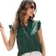 thumbnail image 1 of Blusa Estampado Geométrico y Manga Mariposa verde XL, 1 of 5