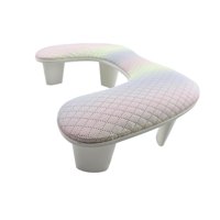 Magideal - Reposabrazos En Forma De U, Soporte Portátil Para Uñas, Reposabrazos Para Uñas, Reposabrazos Para Uñas, Extraíble Para Salón, Hogar, Uñas Acrílicas Di Cuadrícula Colorida