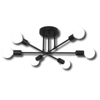 Genérica - Lampara De Techo Colgante Moderna + 6 Ampolletas Luz Cálida