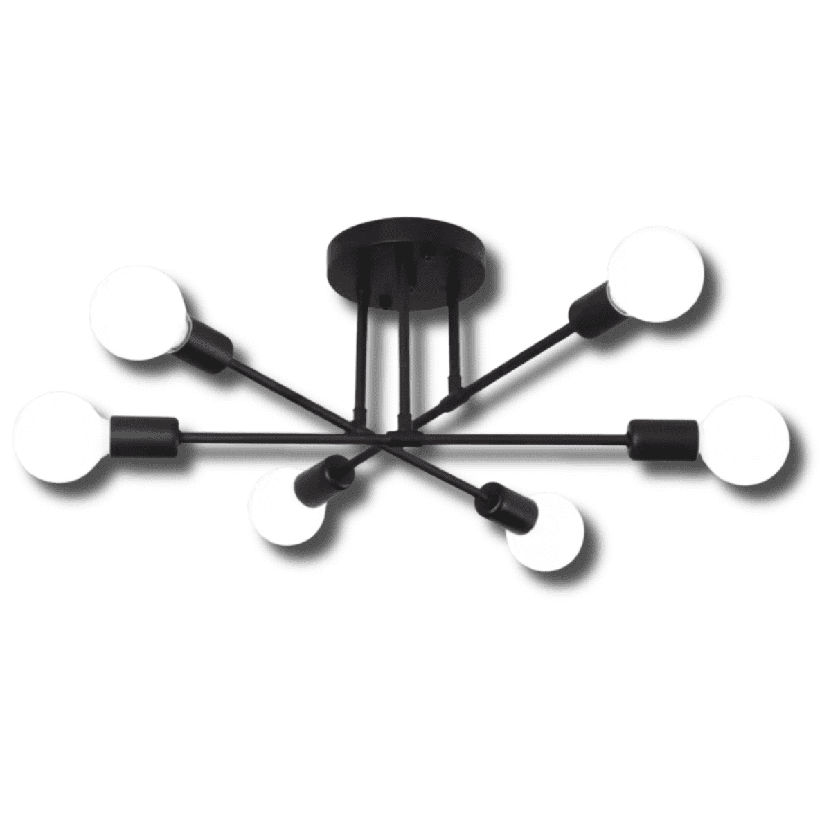 Genérica - Lampara De Techo Colgante Moderna + 6 Ampolletas Luz Cálida