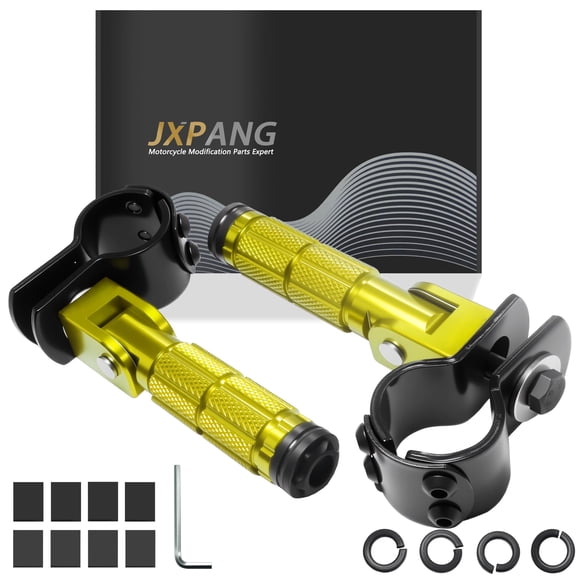 Reposapiés para motocicleta JXPANG M8 plegables color dorado universales
