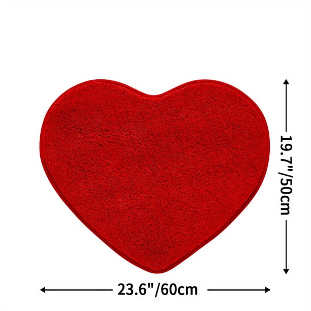 1pc Extra Soft Heart Shaped Bath Mat - Absorbent and Non-Slip for Bathroom Floor, Sink, Bathtub, and Shower Room - Perfect Valentine's Day Bathroom Decor