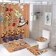 thumbnail image 1 of Torre de pizza-theme 4-Piece Shower Curtain Set with Rugs, Waterproof Bathroom Decor Set Includes Bath Mat, U-Shaped Rug, Toilet Lid Cover and Curtain with Hooks, 1 of 6