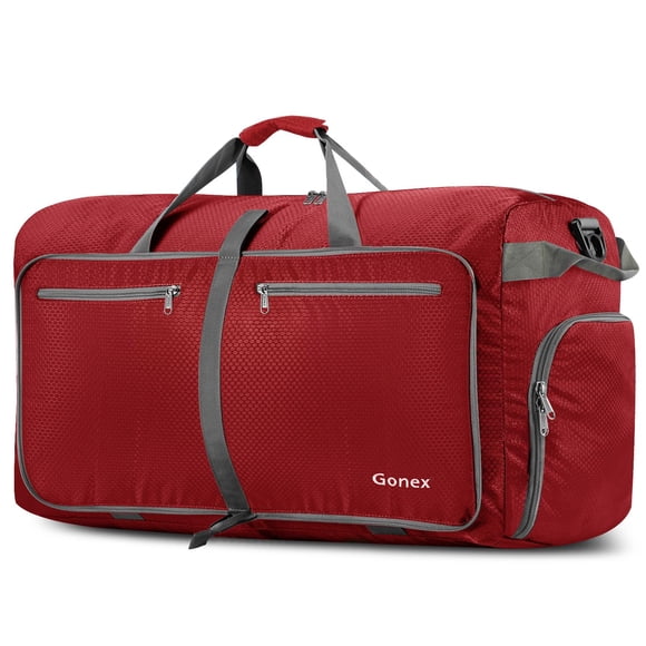 Bolsa de viaje Gonex de 100 litros con compartimento para zapatos, repelente al agua, color rojo