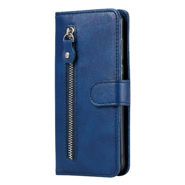 Funda con Cremallera para Samsung Galaxy A21S, Carcasa Cartera de Cuero PU con Soporte y Tarjetero