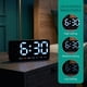 thumbnail image 4 of REGALWOVEN Reloj Despertador Digital Dual, Pantalla de Números Grandes, Relojes de Pared Regulables, Temperatura, Día de la Semana, Alarmas de Escritorio DST Rosa 8.3"L x 1.2"W x 4.3"H, 4 of 7