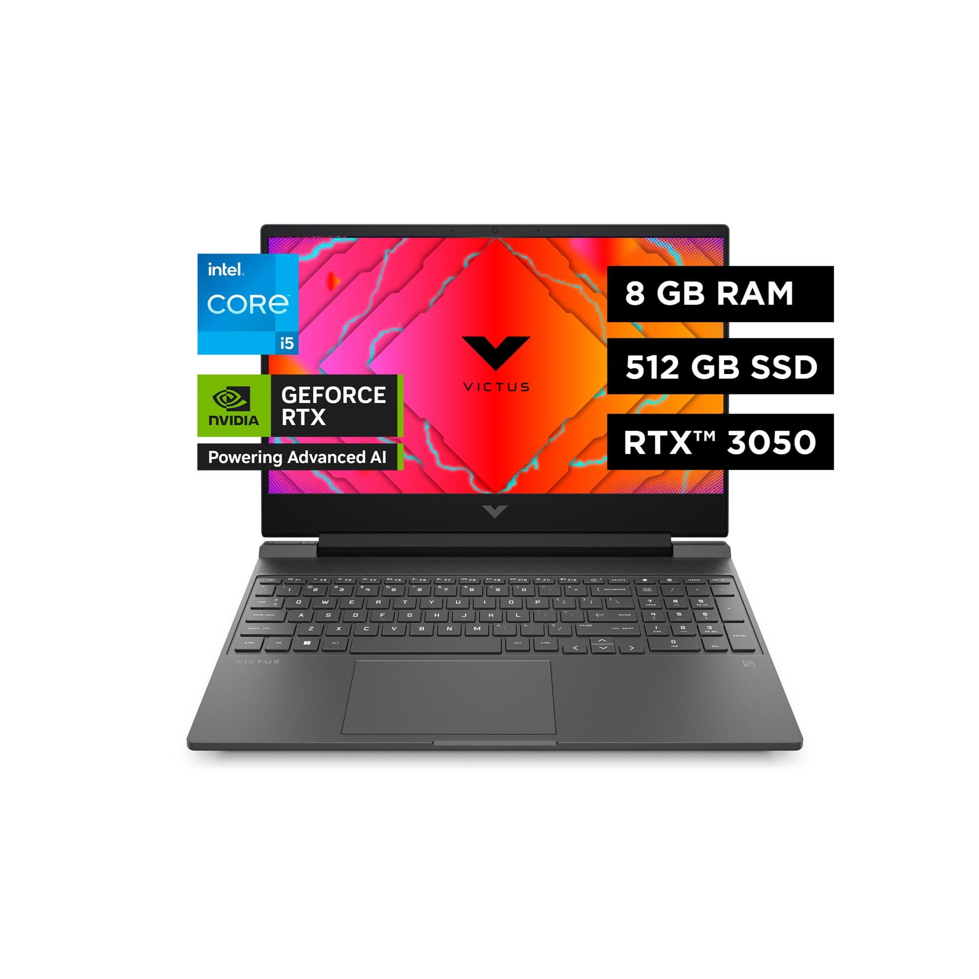 Hp - Notebook Gaming Victus 15-Fa0025La 15.6"" Fhd Intel Core I5 8Gb Ram 512Gb Ssd Nvidia Geforce Rtx 3050 Plateado