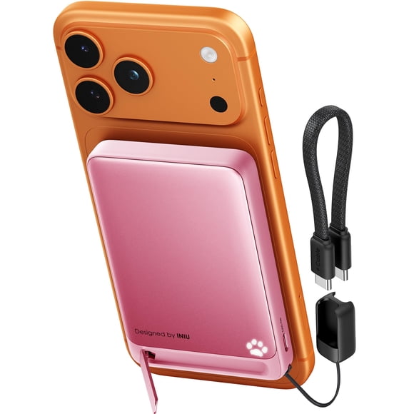 Power Bank INIU 10000mAh 45W Carga Rápida Magnética Rosa