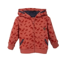 Pillin - Polerón Bebé Niño Con Cierre Estampado Animales Naranjo