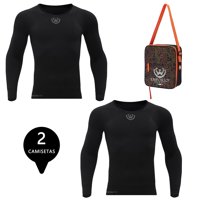 Giovacchino - Pack 2 Camisetas Termica Primera Capa Microfibra Hombre+Bolso Regalo Talla Xl
