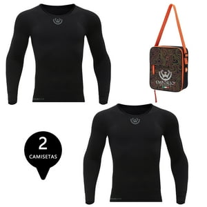 Giovacchino - Pack 2 Camisetas Termica Primera Capa Microfibra Hombre+Bolso Regalo Talla S