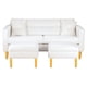 thumbnail image 1 of Sofa New Retro 3 Cuerpos Más 2 Pouf Pu 04 Blanco, 1 of 5