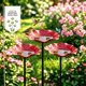 thumbnail image 1 of Estacas jardín flor metal hechas mano 5 uds estación riego abejas diseño floral jardín, 1 of 7