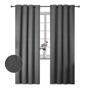 Clems - Pack 2 Cortina Jacquard Tradicional 140X225Cm Gris Oscuro