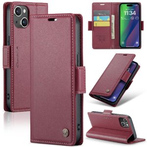 Caseme Tipo Cartera Iphone 15 Plus Con Cierre Magnético, Rfid, Tarjetero, Soporte, Carga Inalámbrica