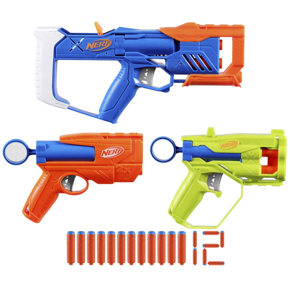 Nerf - Lanzador Series Pack Triple Acción 12 Dardos N1