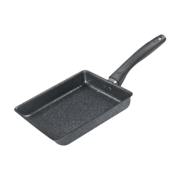 Sartén para huevos, Tamagoyaki, sartén japonesa para tortillas, portátil, práctica, para desayuno, con revestimiento antiadherente, para fiestas y cam Pan19x15cm de negro