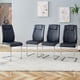 thumbnail image 1 of Modern Dining Chairs with Faux Leather Padded Seat Dining Living Room Chairs Upholstered Chair with Metal Legs Design for Kitchen, Living, Bedroom, Dining Room Side Chairs Set of 4 (Black+PU) C-001, 1 of 3