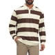 thumbnail image 1 of Camisa Polo de Rayas para Hombre INSPIRE CHIC Manga Larga Casual Contraste Golf M Marrón, 1 of 6