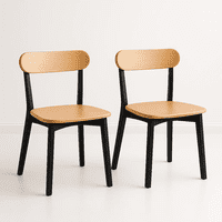 Klik Muebles - Pack De 2 Sillas Fresno De Madera - Negra