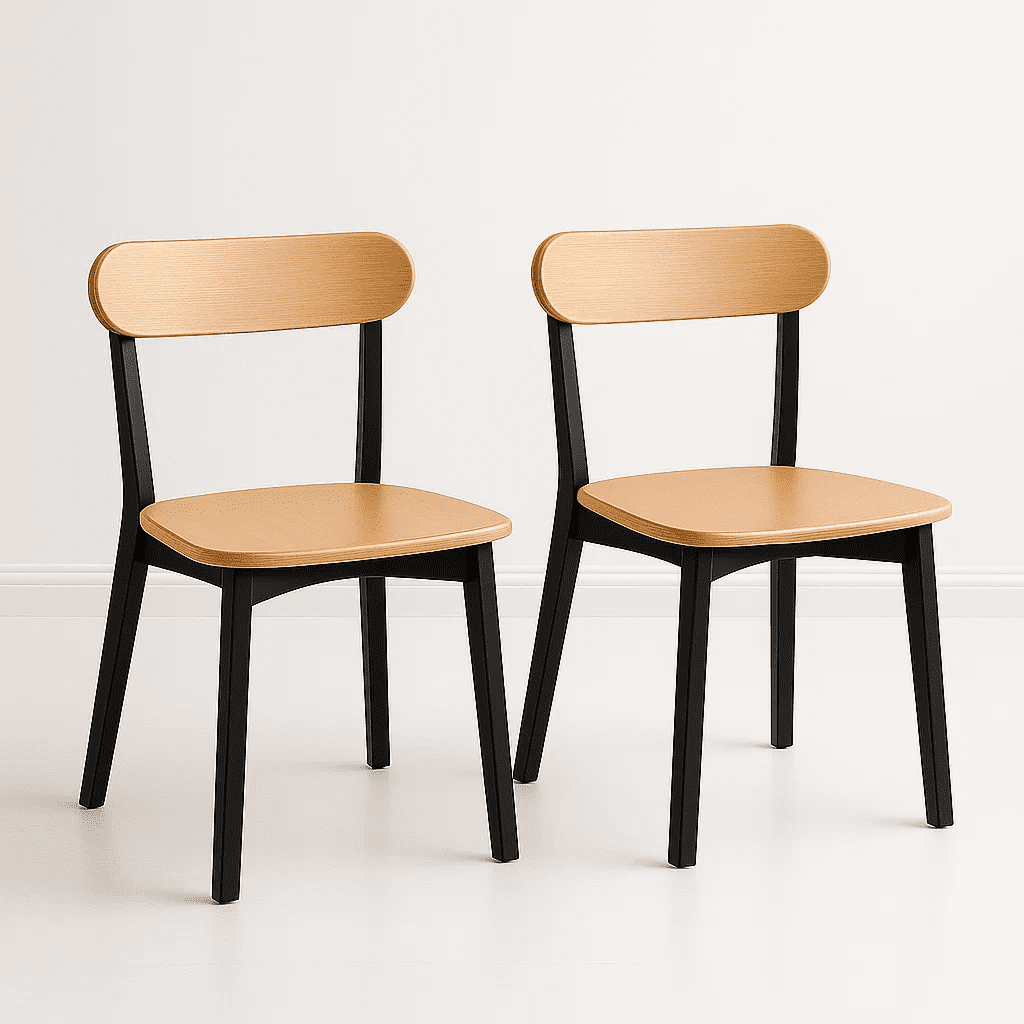 Klik Muebles - Pack De 2 Sillas Fresno De Madera - Negra