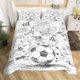 thumbnail image 1 of Football Duvet Cover Set Hand Drawn Sketch Soccer Sports Bedding Set for Boys Teens Men Twin Comforter Cover Bed Sheets, 1 of 5