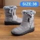 thumbnail image 4 of Botas de nieve de invierno para mujer, botas anchas de media pantorrilla, botines cálidos con forro de piel, antideslizantes y cómodos para exteriores., 4 of 5