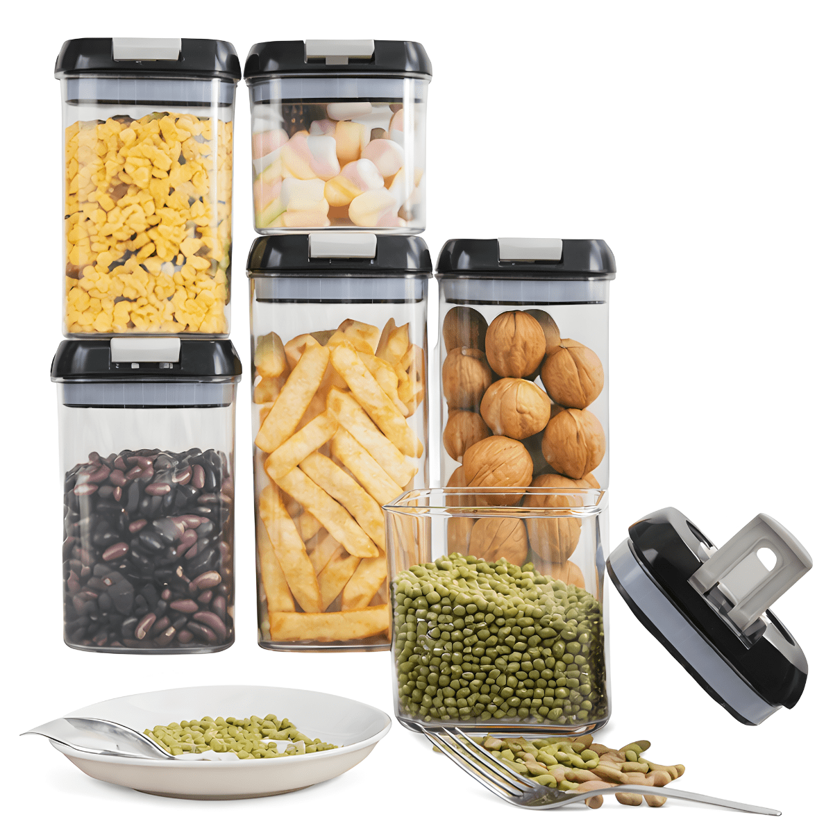 Genérica - Set Tupper 6 Contenedores Herméticos Organizadores Multiuso