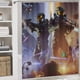thumbnail image 5 of Halo-theme 4-Piece Shower Curtain Set with Rugs, Waterproof Bathroom Decor Set Includes Bath Mat, U-Shaped Rug, Toilet Lid Cover and Curtain with Hooks, 5 of 6
