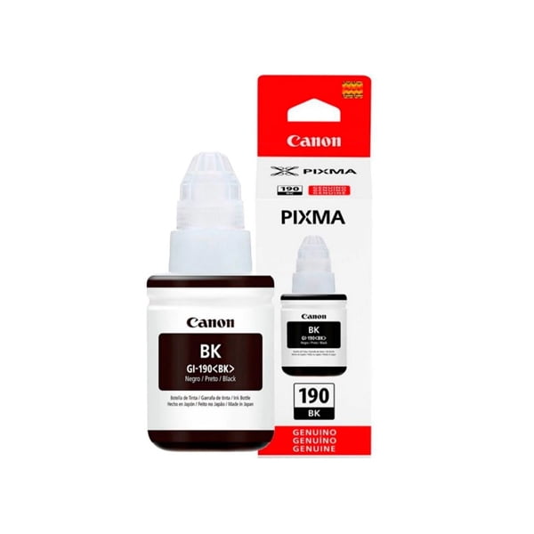 Botella De Tinta Canon Gi-190bk 135 Ml Negro