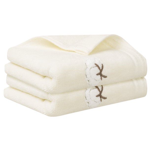 REGALWOVEN Toallas de Mano de Algodón de 2 Piezas, Toallas de Mano Cómodas y Ligeras para Baño, Cocina Beige 14" x 28"