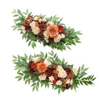 Bothyi - 2 Guirnaldas Florales Artificiales Para Manualidades, Accesorios De Fotografía De Jardín, Color Naranja