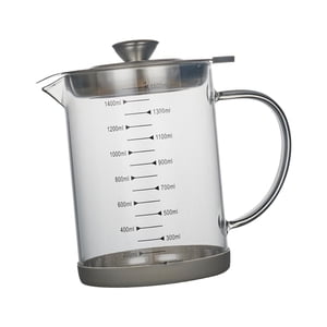 Bothyi - Botella De Aceite De Cocina Grande De Vidrio Aspecto Elegante Con Tapa Y Pantalla De Filtro 1500Ml