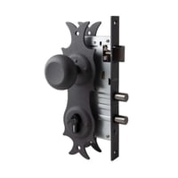 Cerradura Chapa Colonial Para Puerta, Embutir Oister Toltén Color Negro