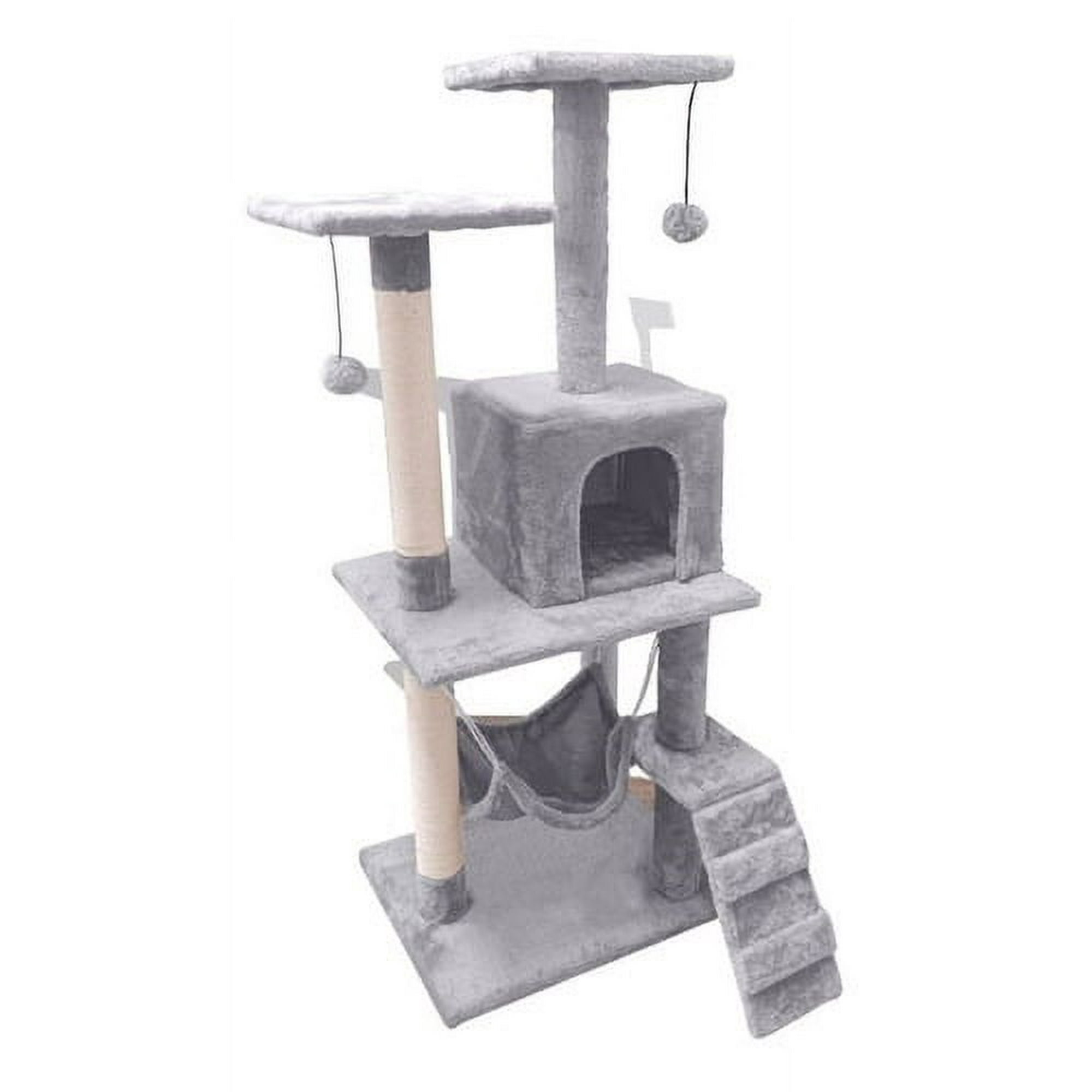 Crusec - Rascador Torre Gato Arbol Trepador Terciopelo + Hamaca