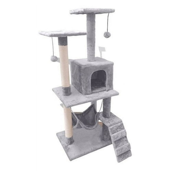 Rascador Torre Gato Arbol Trepador Terciopelo + Hamaca