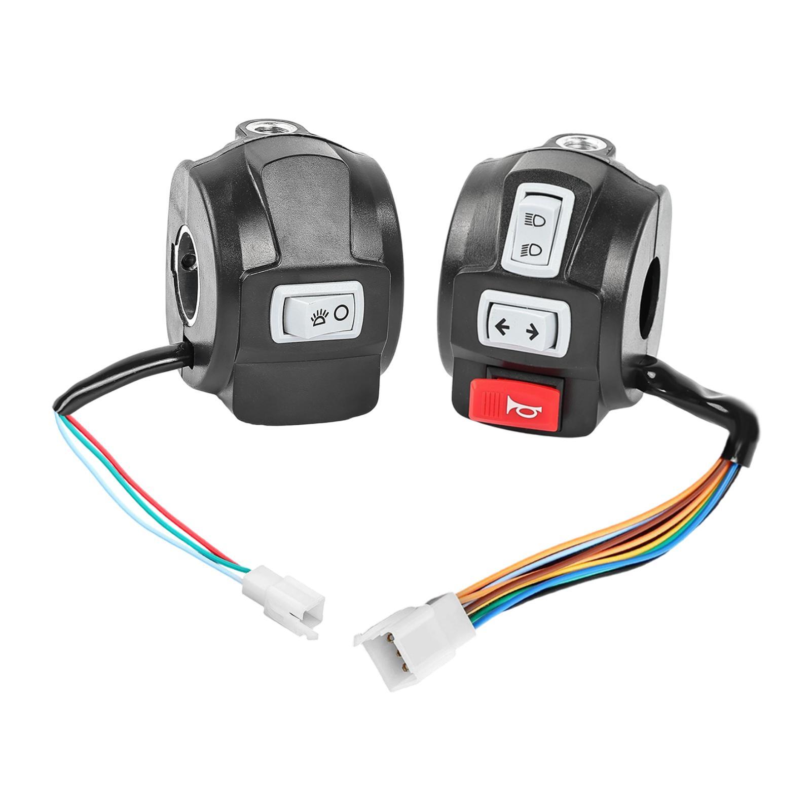 Magideal - Faro De Bicicleta Eléctrica, Señal De , Interruptor De Bocina, Interruptor De Manija, Unidad De Control, Reemplaza Fácil Instalación Para Motocicl Izquierda Y Derecha