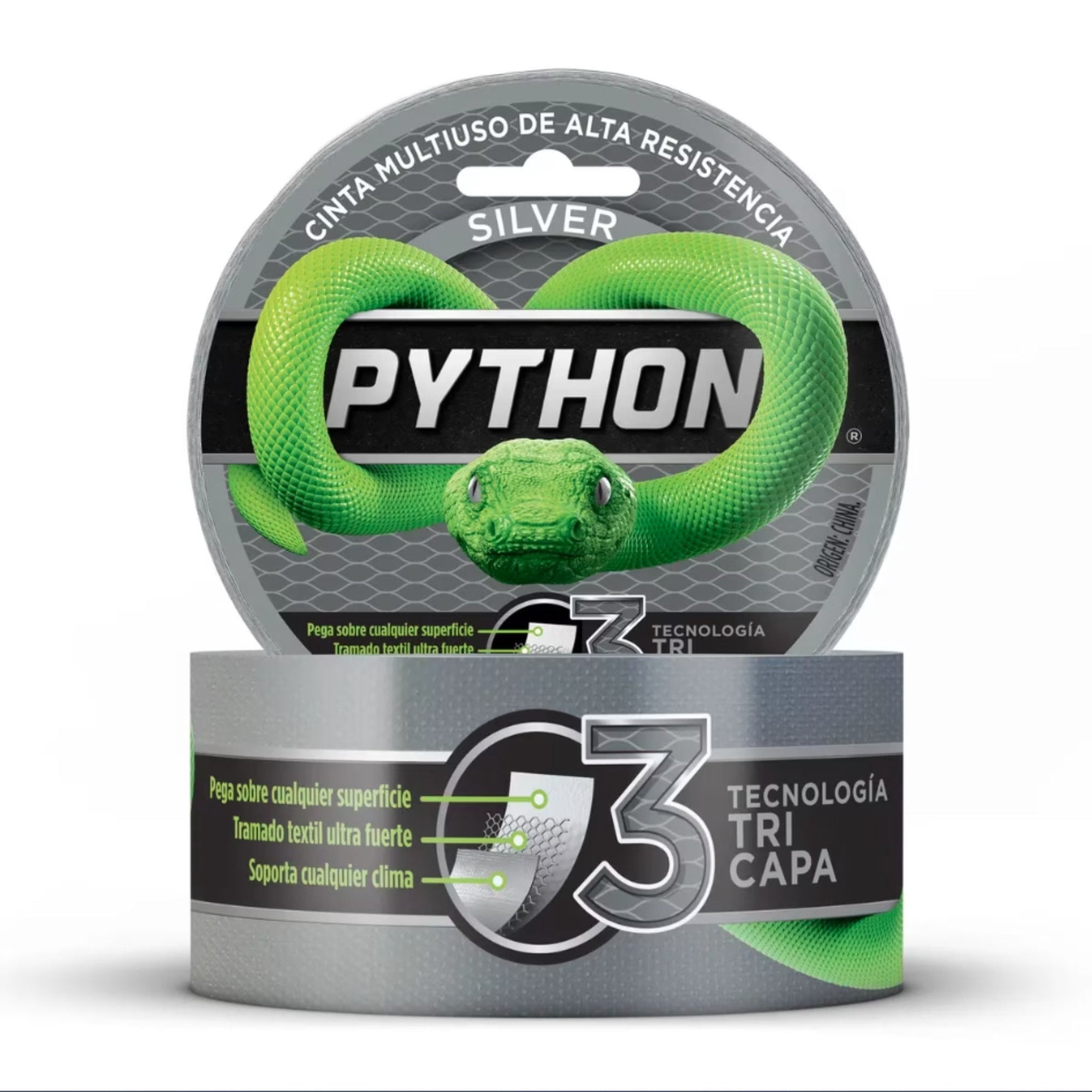 Cinta Multiuso Gris Python De Alta Resistencia 48mmx9m Duct Tape Poxipol