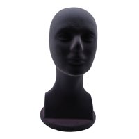 Ioensy - Cabeza De Maniquí De Espuma Para Hombre, Modelo De Sombrero, Soporte De Exhibición, Altura Práctica Negra, 32Cm