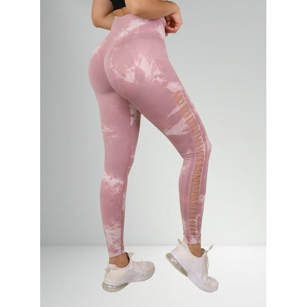 Leggings Tie Dye Mujer Push Up con Abertura Escalonada