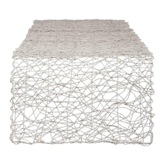 Table Runner DII, papel tejido, 14 x 72 cm, gris, para decoración navideña