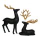 thumbnail image 3 of Pareja Ciervo Adorno Resina Furnshing Decoraciones Coleccionables Negro, 3 of 5