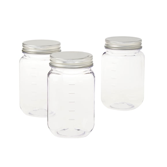 Frascos Mason de plástico Celebrate It 473 ml, paquete de 3