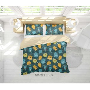 Milsleep - 3D Cartoon Animal Monsters Pattern Quilt Cover Set Bedding Set Duvet Cover