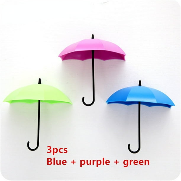 3pcs/pack Strong Adhesive Punch-Free Umbrella Hook for Home Decoration and Wall Hanging - Key Hook and Bathroom Accessory
