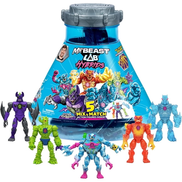 MrBeast Lab Hybrids Mega Pack 5 Figuras Mix Match