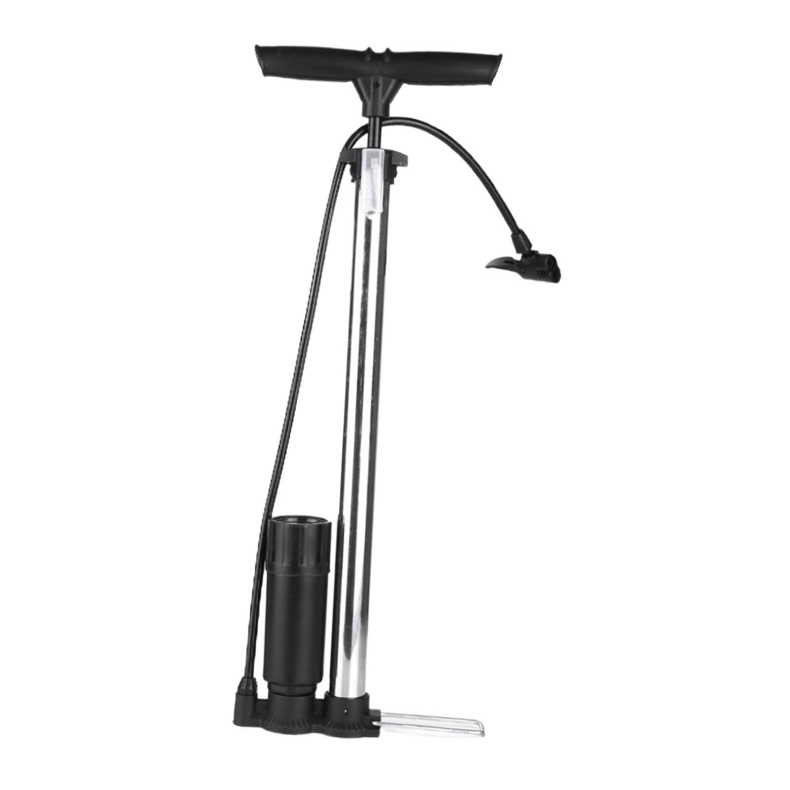 Magideal - Bomba De Bicicleta Con Manómetro, Inflador De Aire Portátil Multiusos De Alta Presión Para Bicicleta, Pelota, Coche, Anillos De Natación , Plata