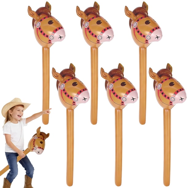 Globos inflables de cabeza de caballo SCmedrichyr de 37 pulgadas, color café, 6 piezas