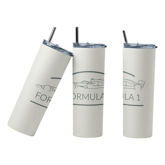 Termo Botella Térmica Carrera Formula 1 Auto blanco